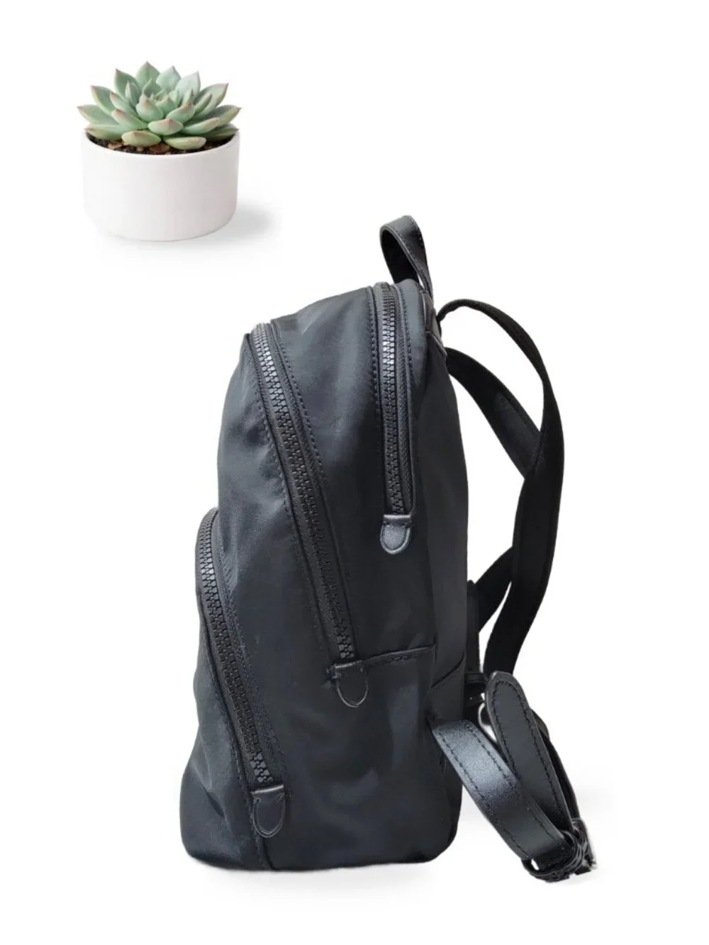 Kate Spade Karissa Nylon Medium Backpack Black Gold Spade Logo Zip Bag